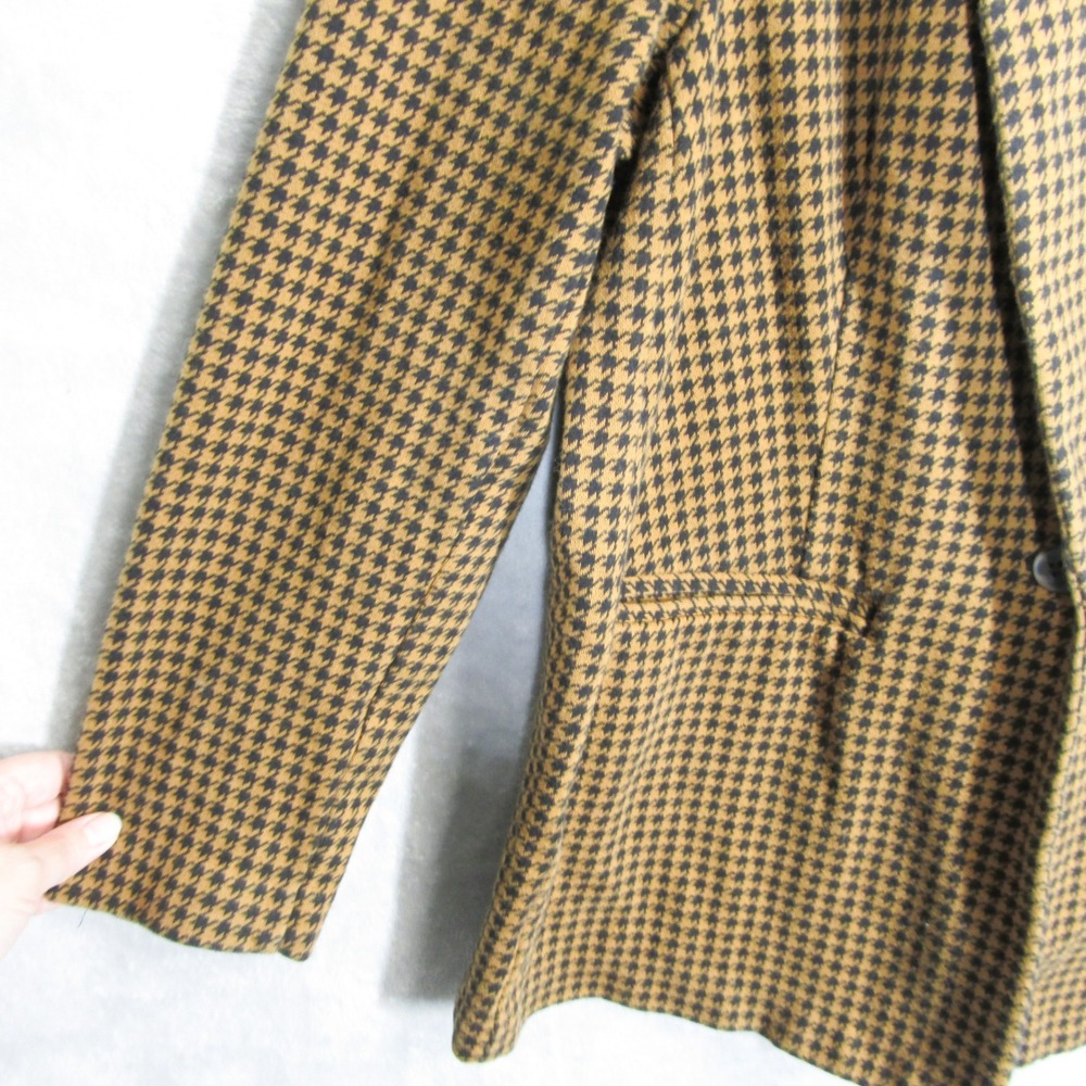 Old Navy Womens 2X Plus Houndstooth Blazer Jacket Brown Black Open Front Knit - Picture 4 of 10